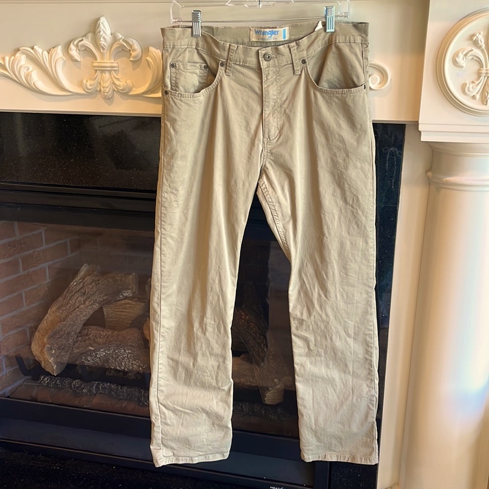 Wrangler Flex Khakis Pants Cotton Straight Leg Mens 32 x 30